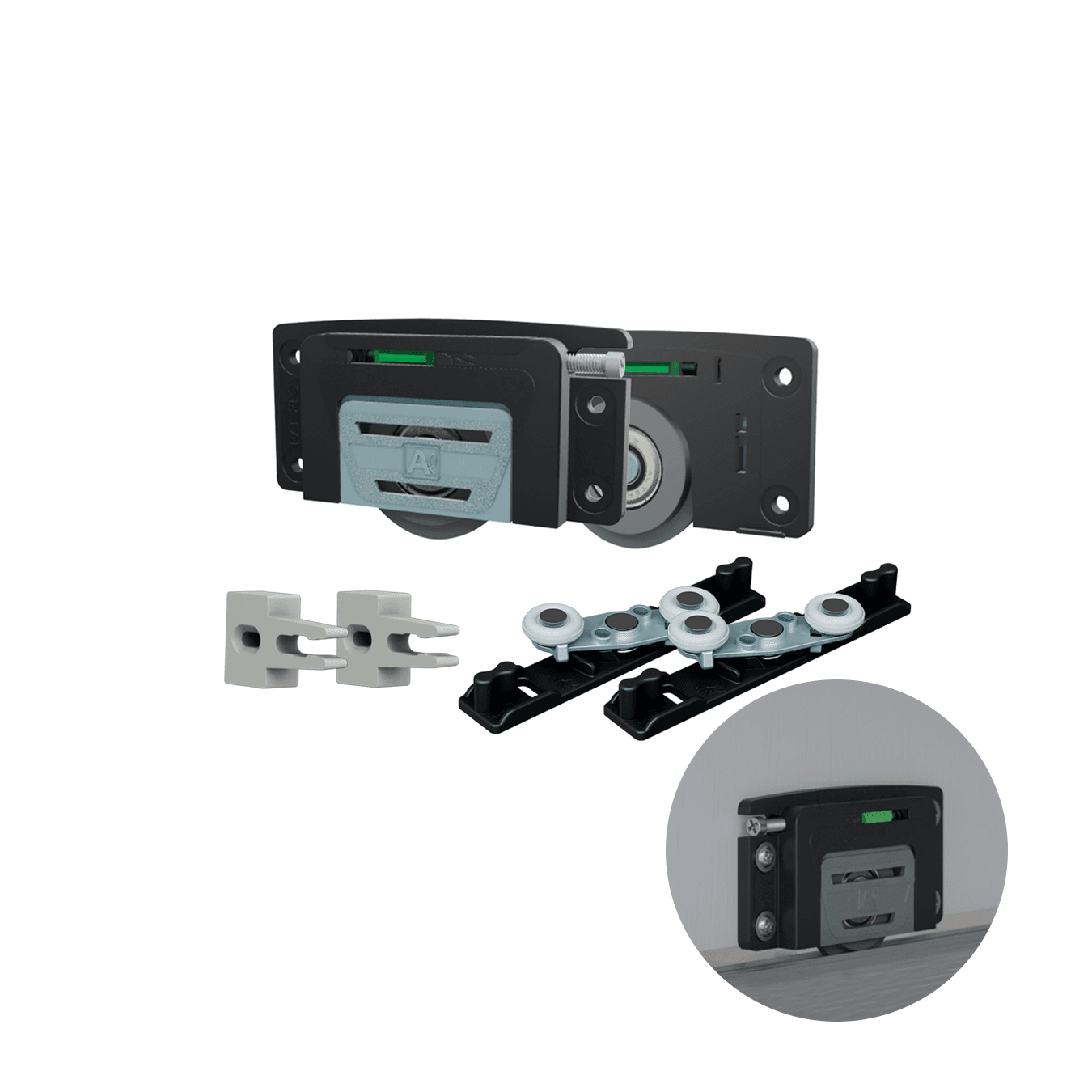 Kit Porta Correr Alternativa Magic 62 Com Guia Inteligente