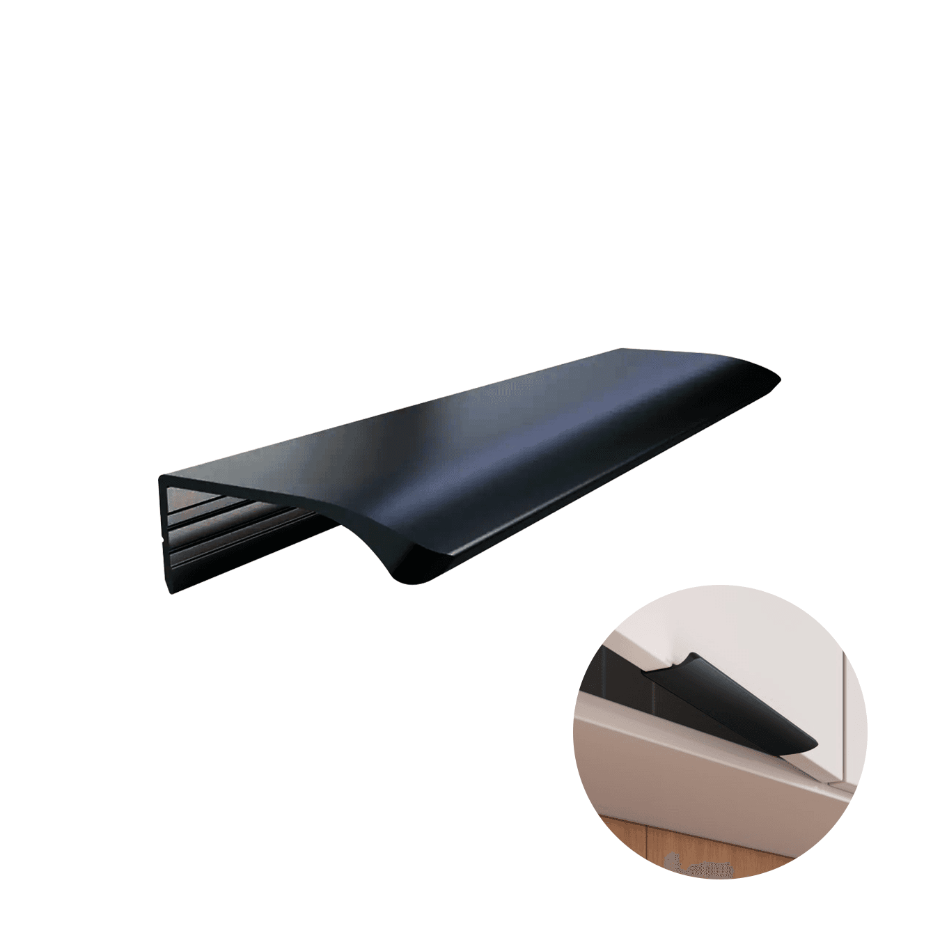 Puxador Aluminio Luna Preto Fosco 150mm Rometal
