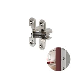 Dobradiça Invisível Porta 45 X 12mm F0042 Aço Cromado