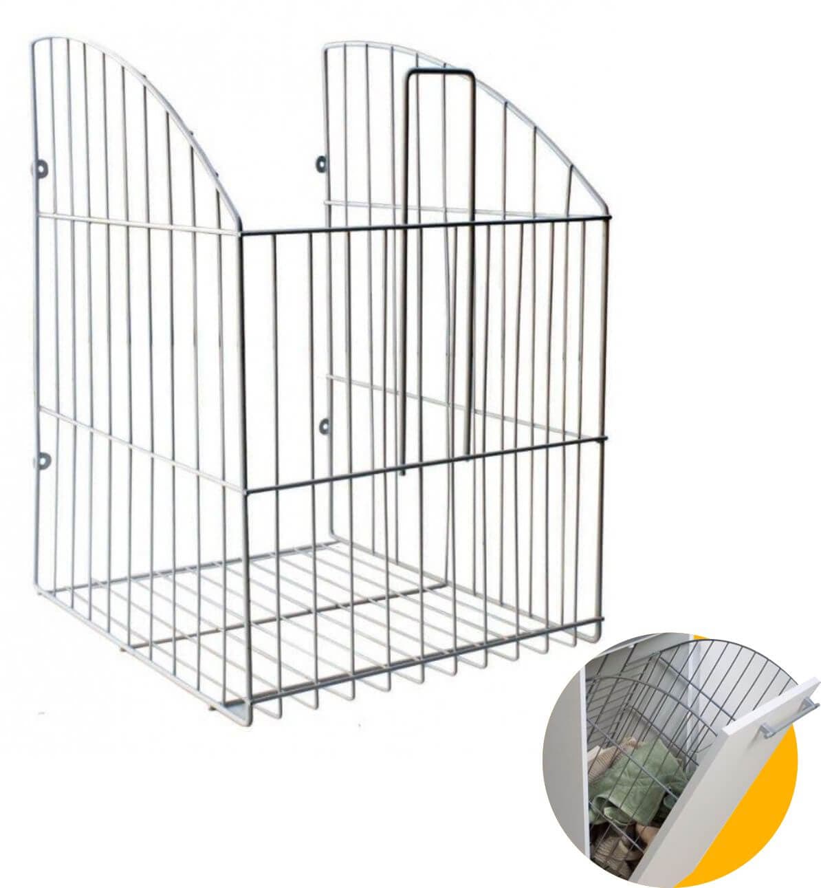 Tulha Basculante 45 Cm Cromada Para Embutir No Armário