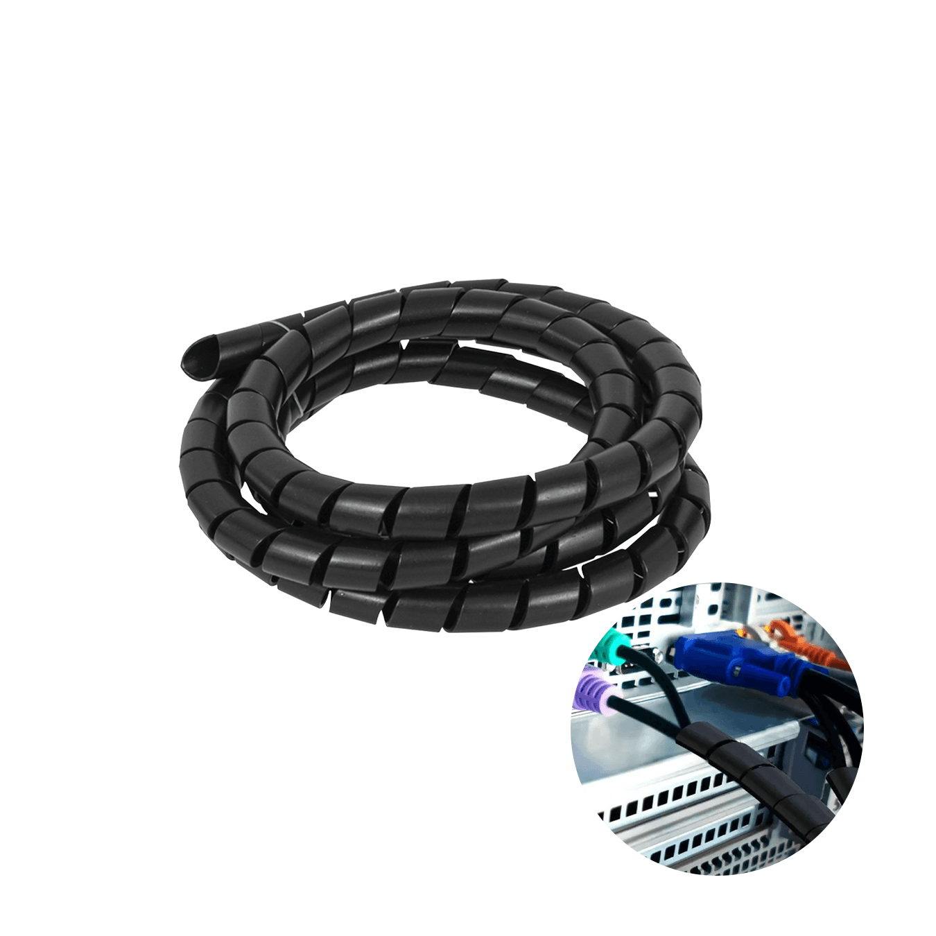 Organizador de Fios Preto 12mm X 1,5m