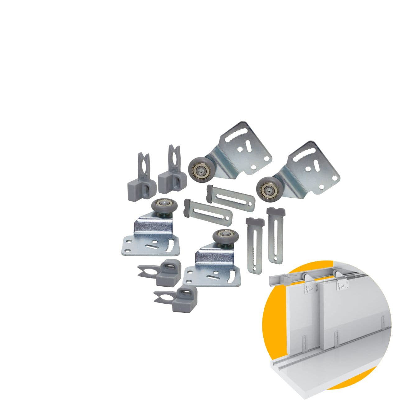 Kit Sistema Para Porta de Correr de 15 Mm de Armários E Móveis Ros55 Rometal