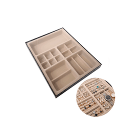 Organizador Ou Portas Jóias E Bijuterias Aveludado Bege