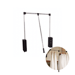 Cabideiro Extensível Cromado Para Roupeiro Com 66 A 83 Cm de Largura