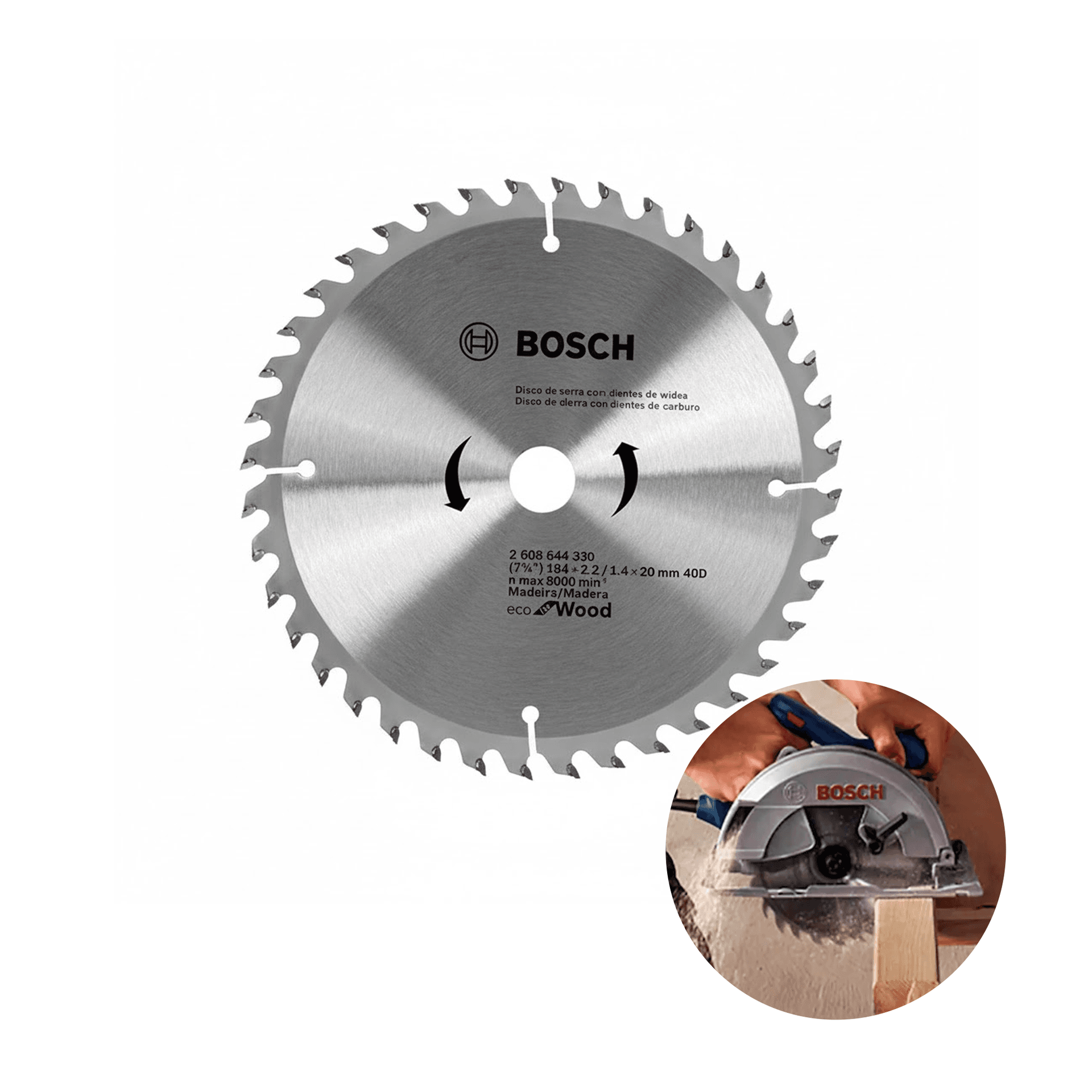 Disco de Serra Circular 184mm Com 40 Dentes Para Madeira - Bosch