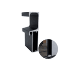 Perfil Puxador Montante Em Preto Fosco Para Vidro Rm057 Rometal