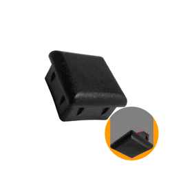 Ponteira Tampa Interna Retangular 40 X 40 Mm Preta