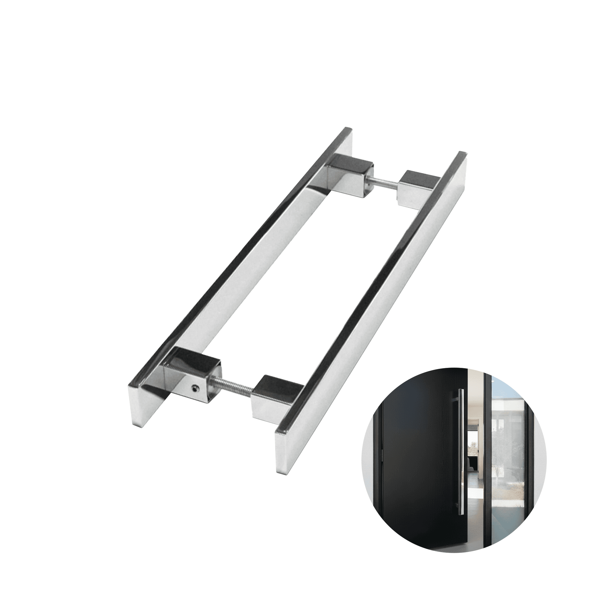 Puxador Prs Duplo Cromado 30 Cm Para Porta Residencial