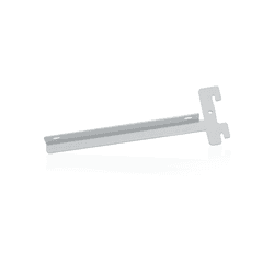Suporte Branco de 20 Cm Com Aba Direita Inverso Para Trilho Cremalheira