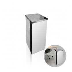 Lixeira 30 Litros Quadrada Aço Inox 25 X 25 X 60 Cm Bascular