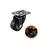 Rodizio Giratório Roda de 40mm Com Rolamento Sem Freio Preto