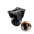 Rodizio Fixo Roda de 40mm Preto Rolamento Duplo