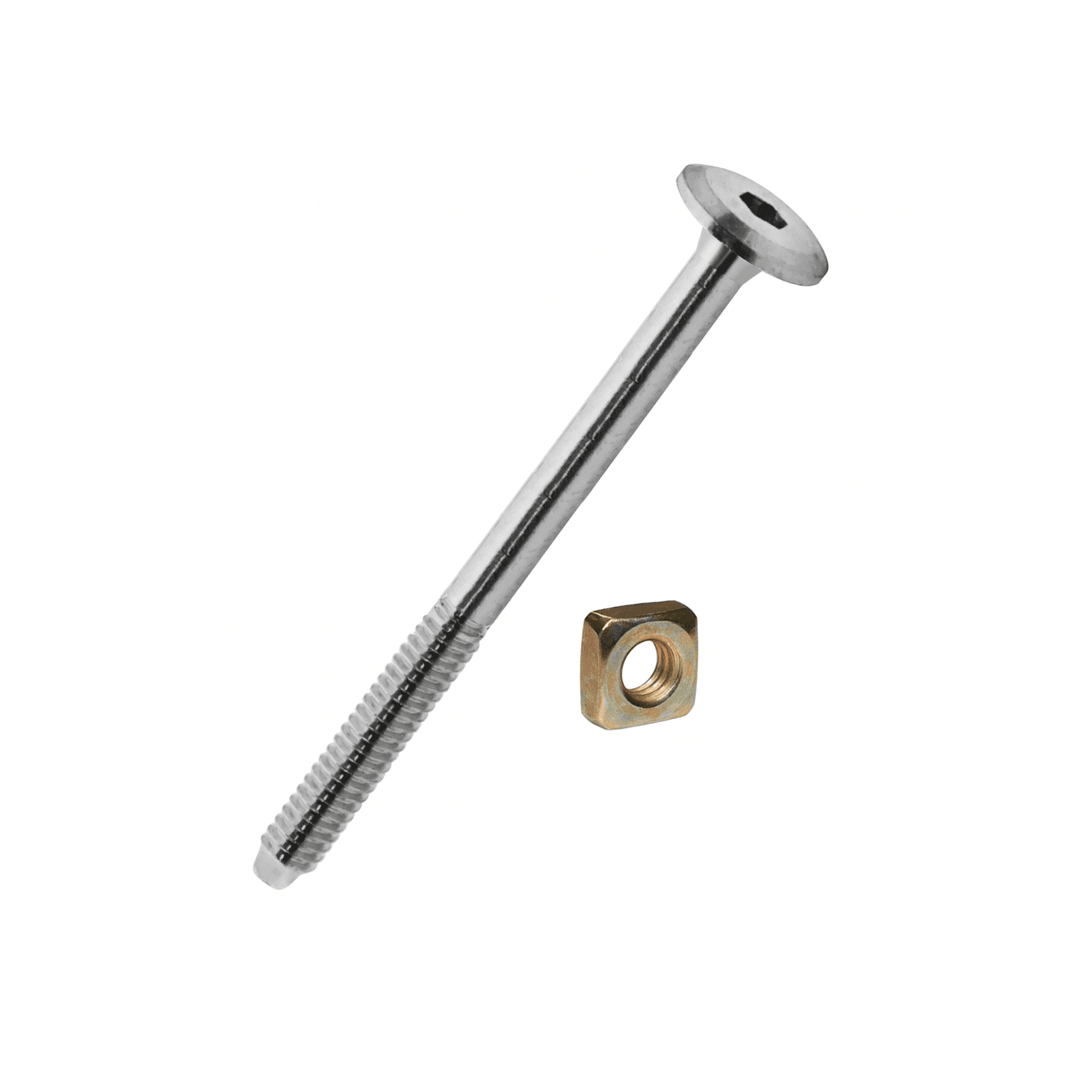 Parafuso 1/4 X 150 Mm Estrutural Com Porca Quadrada de 1/4 Pol Jomarca