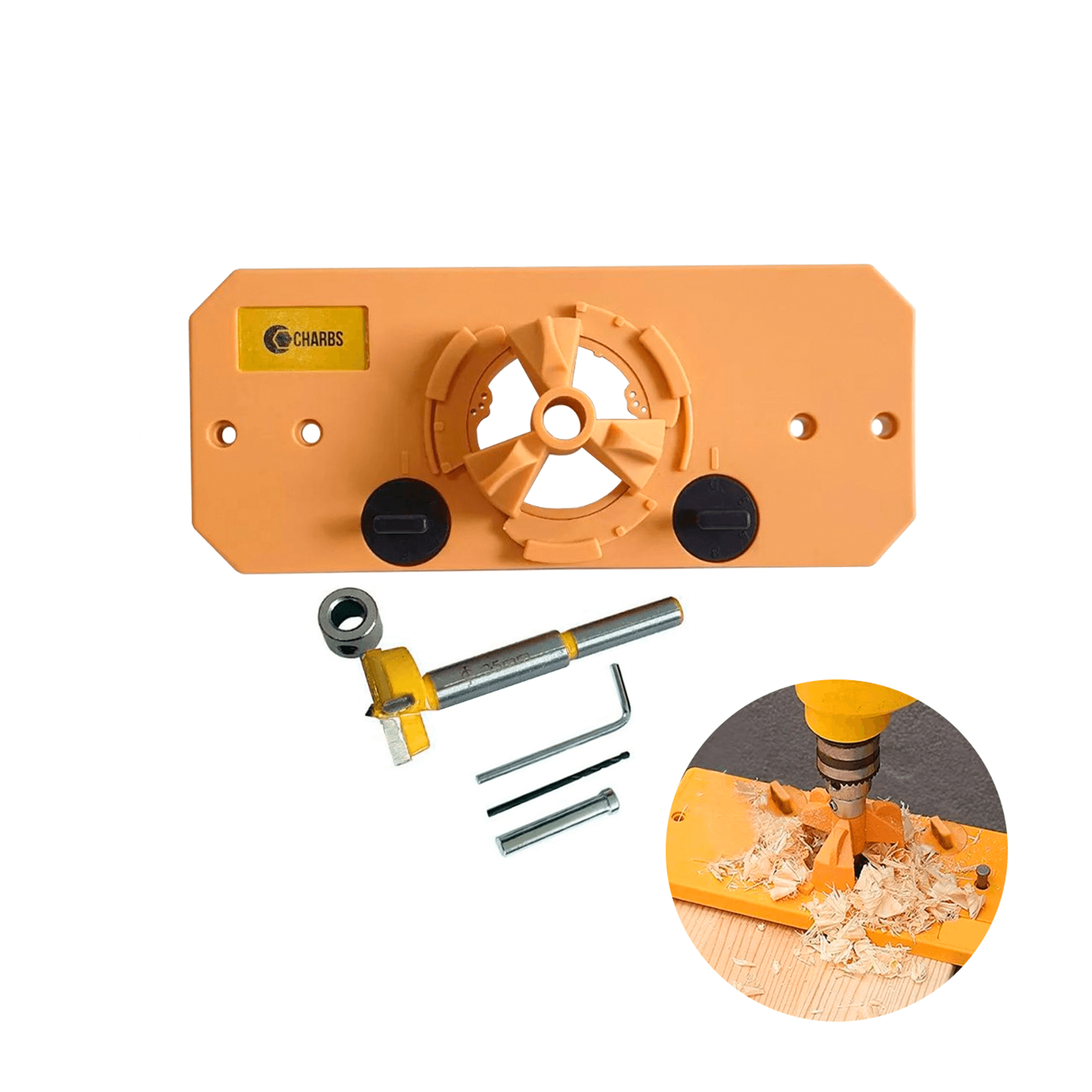 Gabarito de Furação Para Dobradiças Khi-hinge - Charbs
