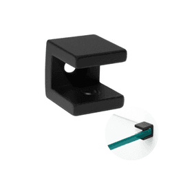 Suporte Para Vidro Quadrado 8mm Preto Fosco