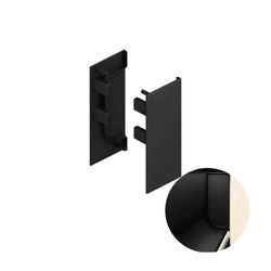 Ponteira Lisa Preto Perfis Cava Led Pe-281