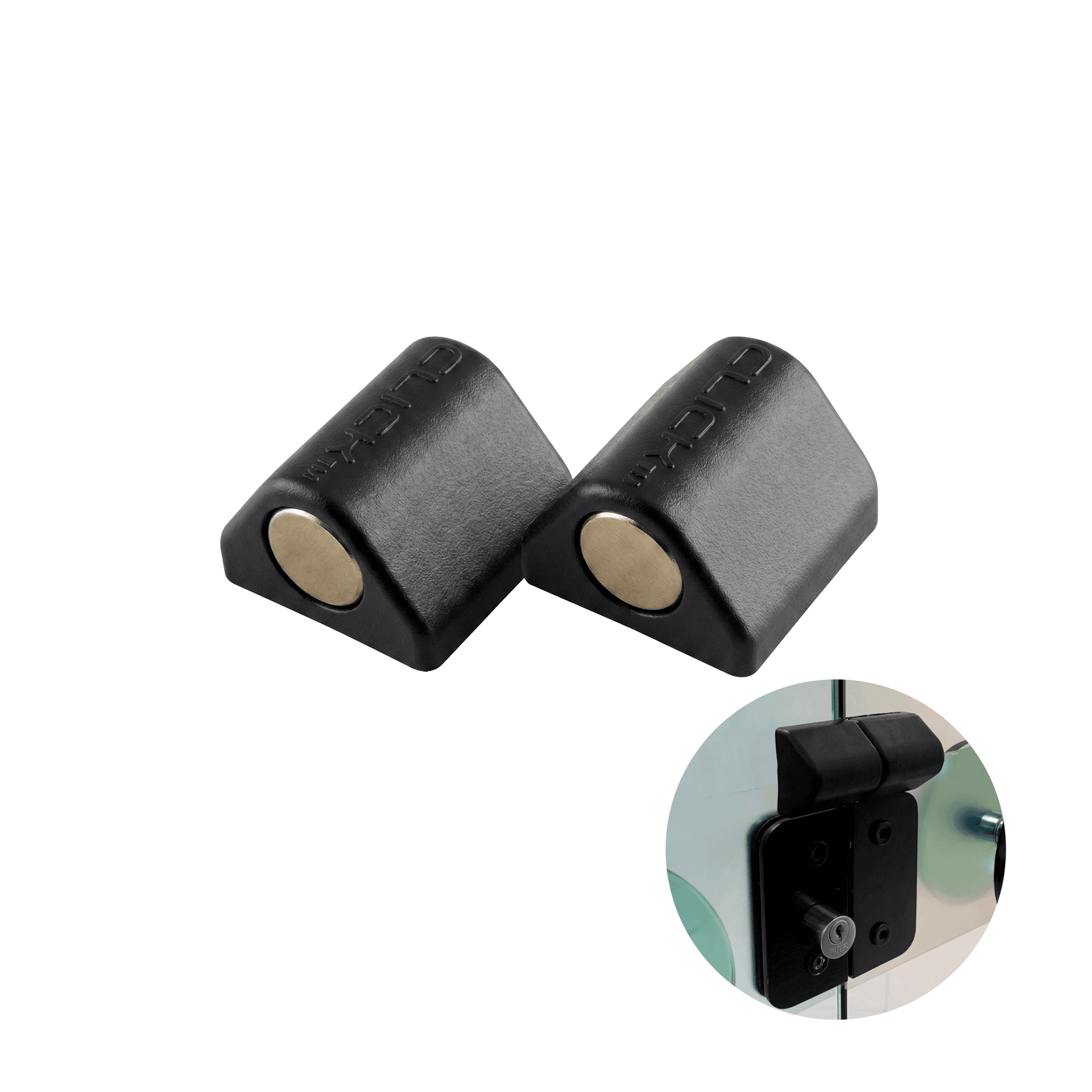 Trava Magnética Porta de Vidro Preto Click Tm