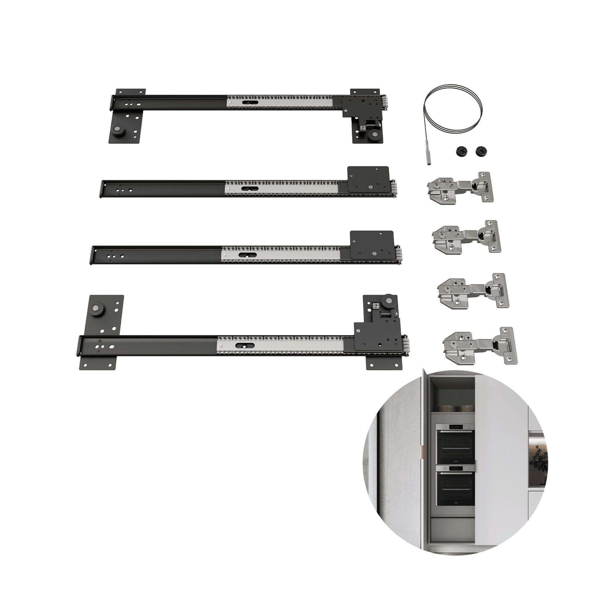Kit Porta Escamoteável Rivelato Ampio 533 Mm - Porta Embutida 15 A 20mm