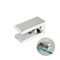 Suporte Para Vidro Quadrado Zamac Longo 10mm Cromado